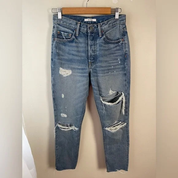 GRLFRND Jeans Karolina High Rise Jean size 26 in a little more love distressed - Picture 3 of 16
